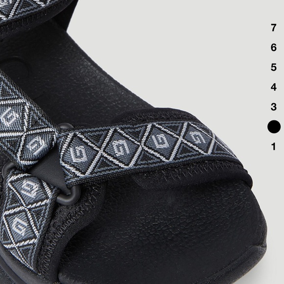 $970 Gucci Run Sandals Square G Jacquard Canvas Black Gucci Size 12 NWB main image 5